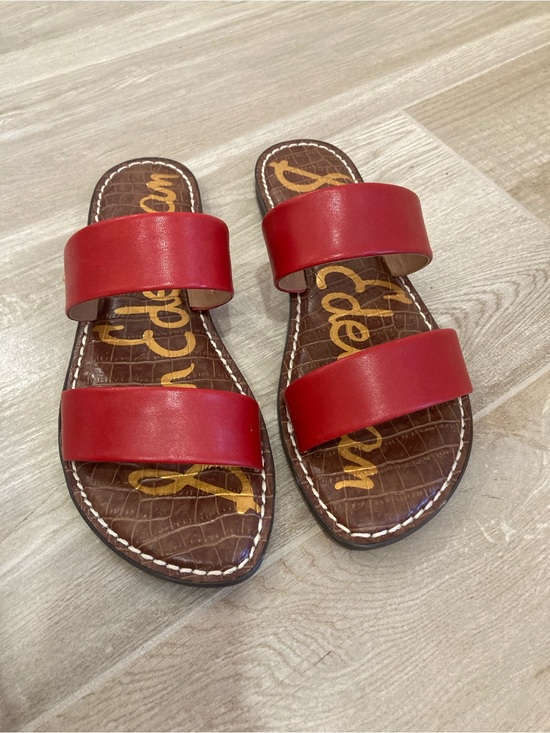 Sam Edelman Shoes - Red Double-Band Slide Sandals - Women's Casual Slides